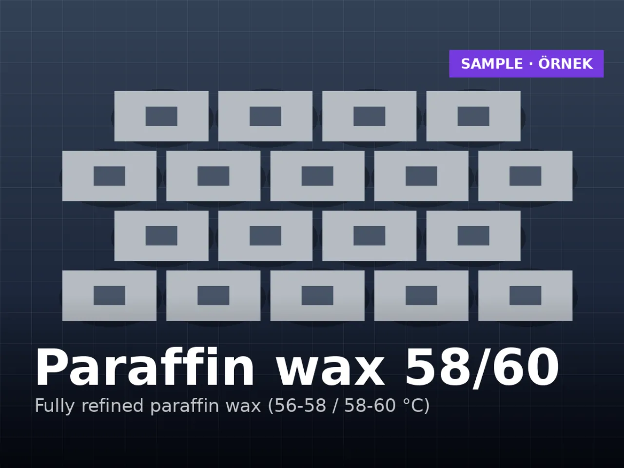 Fully refined paraffin wax 58/60 °C — slabs, 25 kg