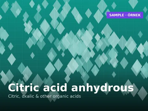Citric acid anhydrous BP / USP — food and detergents