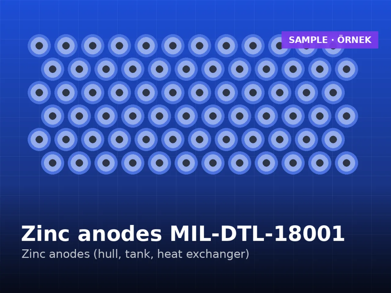 Çinko anot MIL-DTL-18001 — gövde ve balast tankı