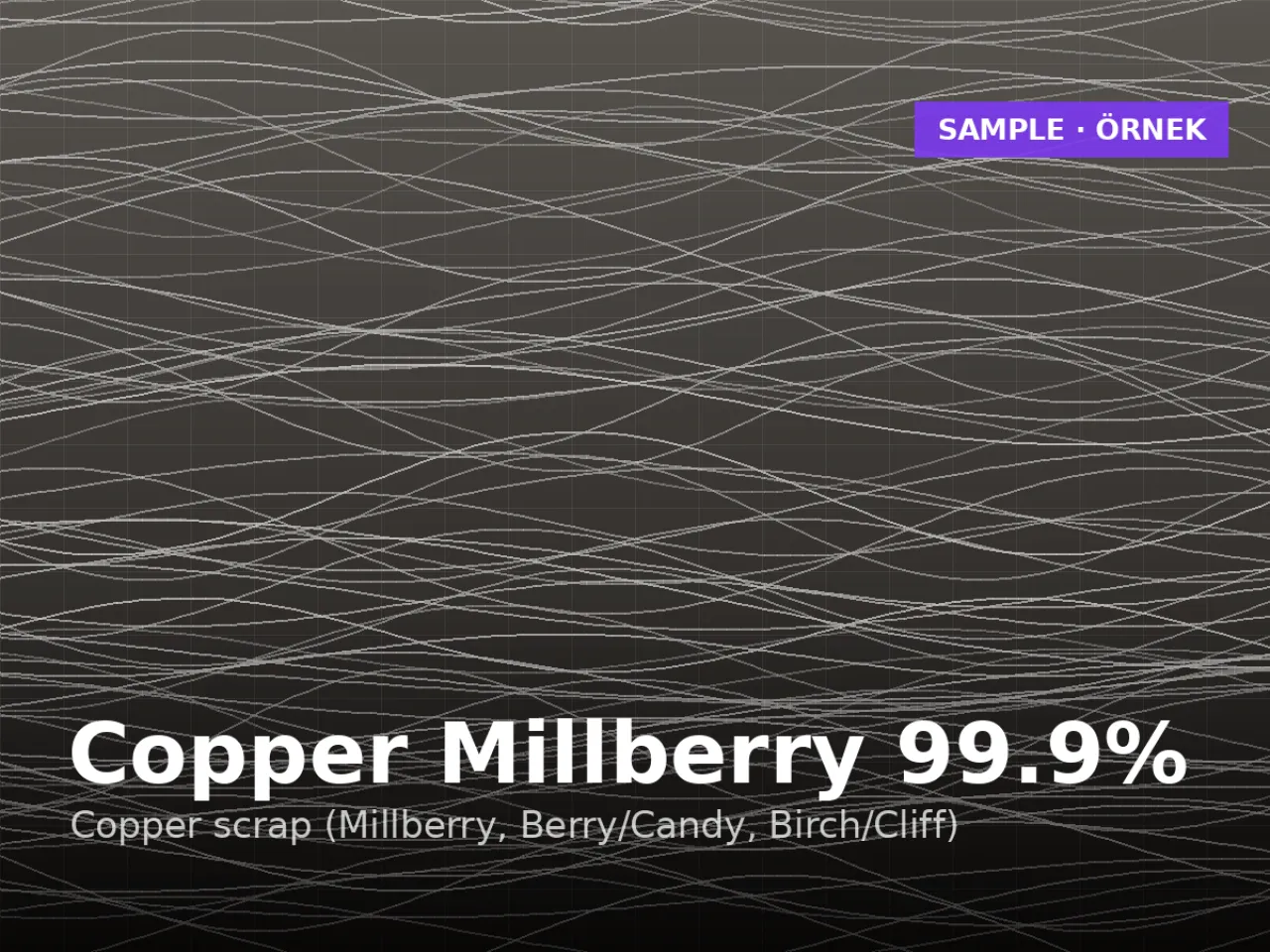 Copper scrap Millberry 99.9%